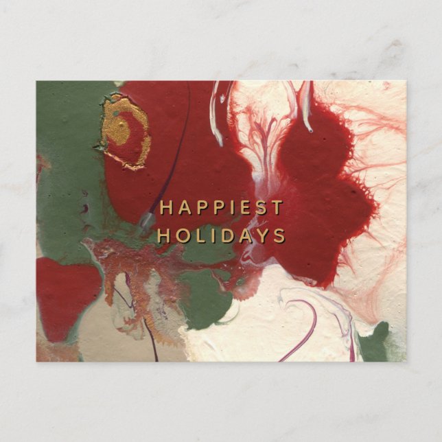 Colourful Painted Abstract Happiest Holiday Postcard (Front)