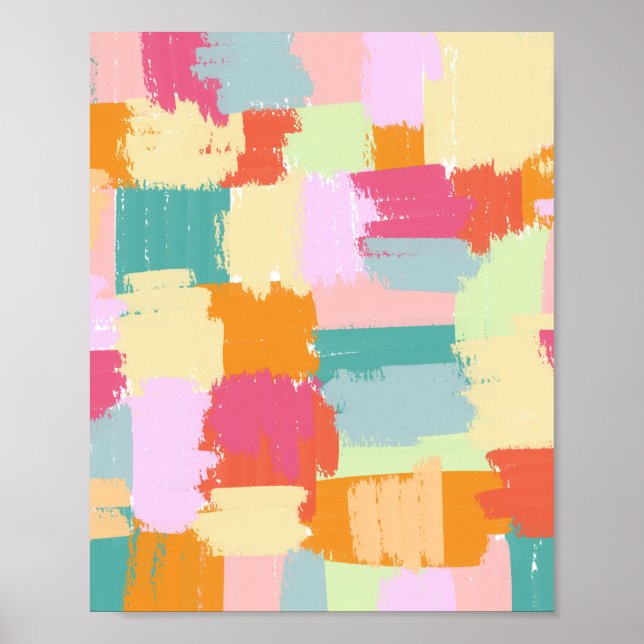 Colourful Painted Blocks Poster (Front)