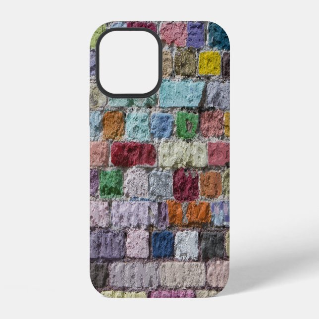 Colourful Painted Brick Wall Texture iPhone Case (Back)