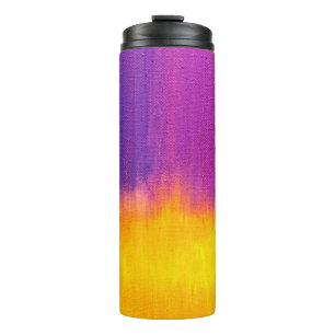 Colourful painted canvas as background. Art is cre Thermal Tumbler