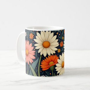 Colourful Painted Daisies Coffee Mug