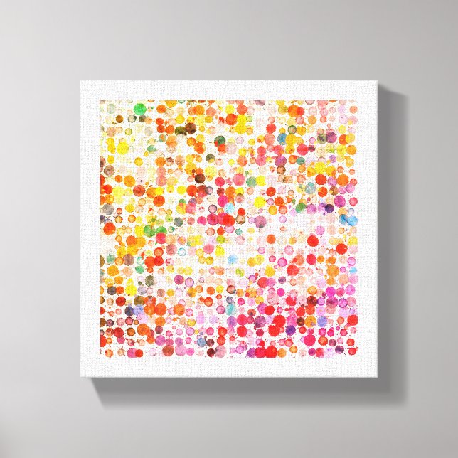 Colourful Painted Dots Pattern Canvas Art Piece (Front)