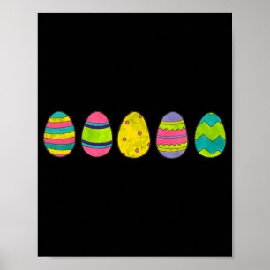 Colourful painted easter basket egg hunt eggs t poster