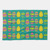 Colourful Painted Easter Egg Hunt Eggs Tea Towel (Horizontal)