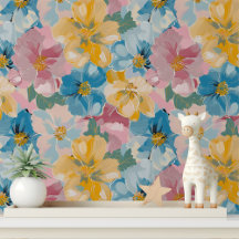 Colourful Painted Floral Peel and Stick