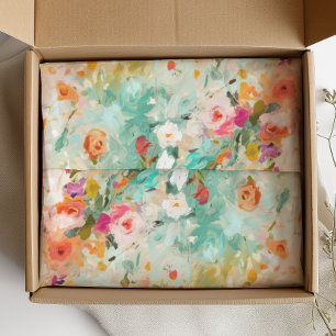 Colourful Painted Flowers Gift, Craft & Packaging Tissue Paper