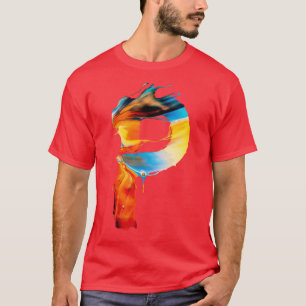 Colourful Painted Initial Letter P T-Shirt