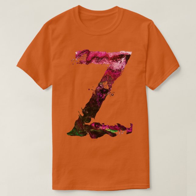 Colourful Painted Initial Letter Z T-Shirt (Design Front)