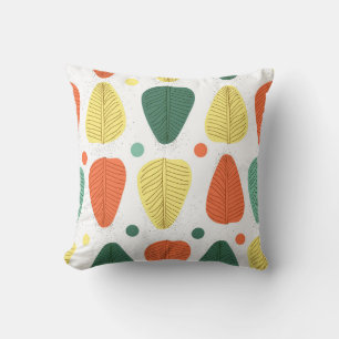 Colourful painted leaves, bright business backgrou cushion
