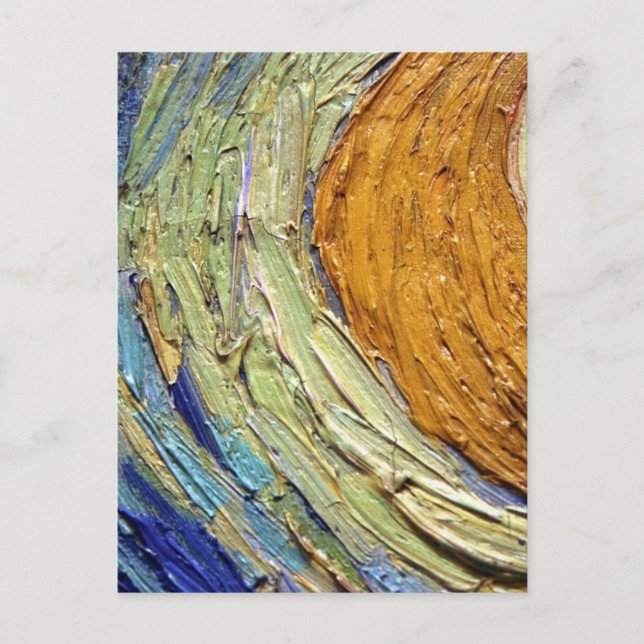 Colourful Painted Orange and Blue Details Van Gogh Postcard (Front)