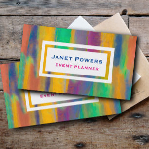 colourful painted stripes abstract art modern business card