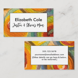 Colourful Painted Watercolor Circles Mummy Business Card