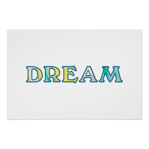 Colourful Painterly DREAM Typography Poster
