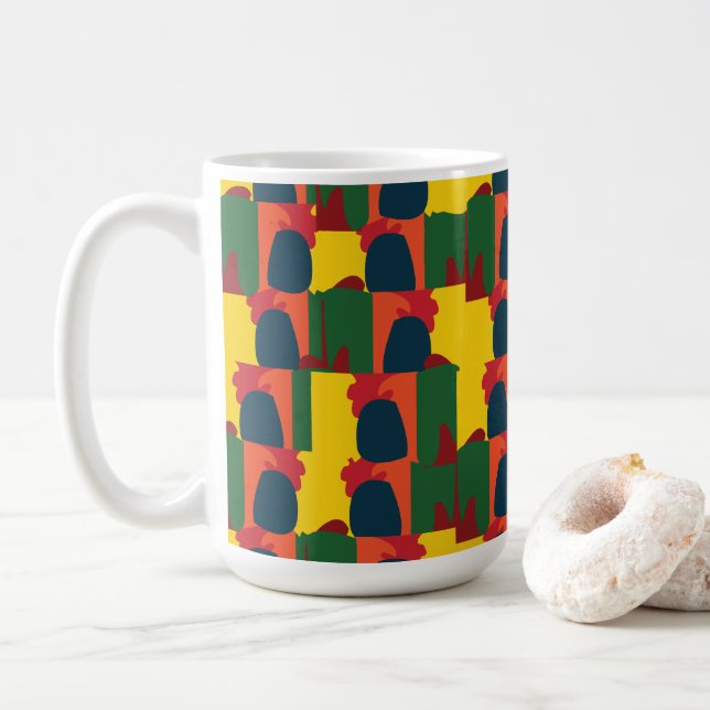 Colourful Painting Abstract Coffee Mug (With Donut)