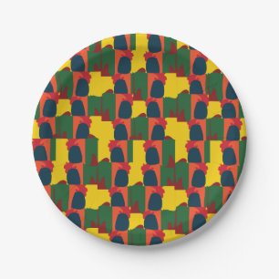Colourful Painting Abstract Party Paper Plate