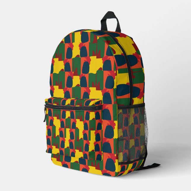 Colourful Painting Abstract  Printed Backpack (Back Corner Right)