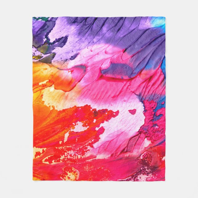 Colourful painting background fleece blanket (Front)