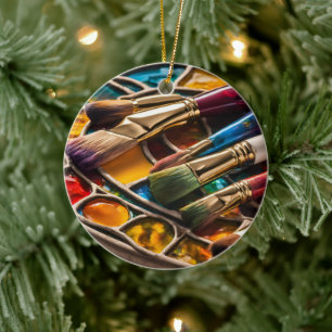 Colourful Painting Ceramic Tree Decoration