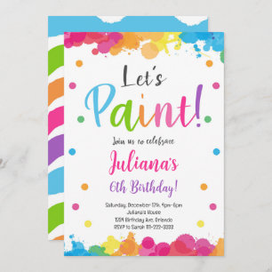 Colourful Painting Kids Birthday Invitation