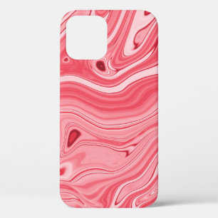 Colourful paintings of marbling, red marble ink pa iPhone 12 case