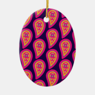 Colourful Paisley Ceramic Tree Decoration