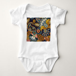 Colourful Paisley: Floral Indian Wallpaper. Baby Bodysuit