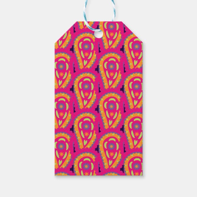 Colourful Paisley Gift Tags (Front)