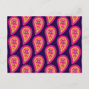 Colourful Paisley Holiday Postcard
