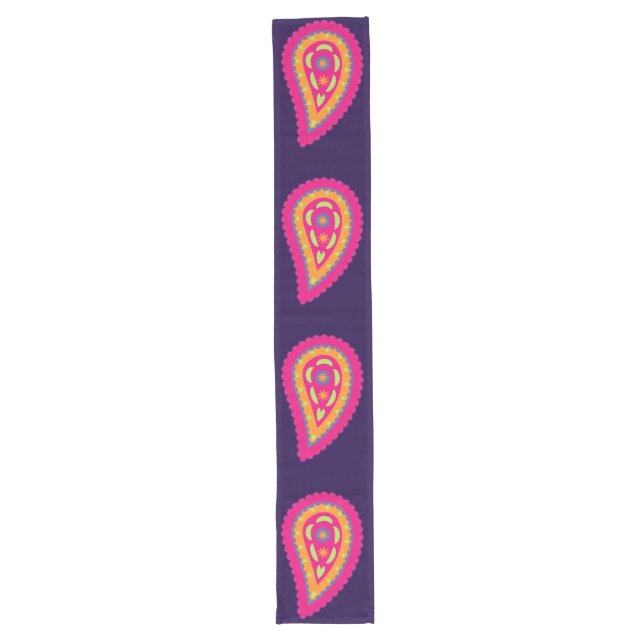 Colourful Paisley Long Table Runner (Front)