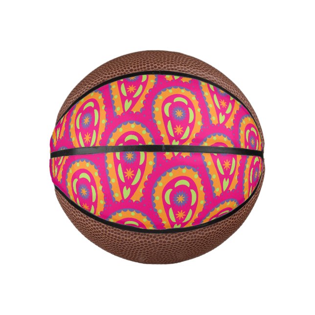 Colourful Paisley Mini Basketball (Front)