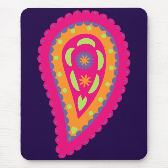 Colourful Paisley Mouse Pad (Front)
