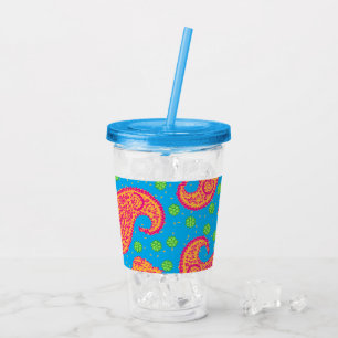 Colourful Paisley Pattern Acrylic Tumbler