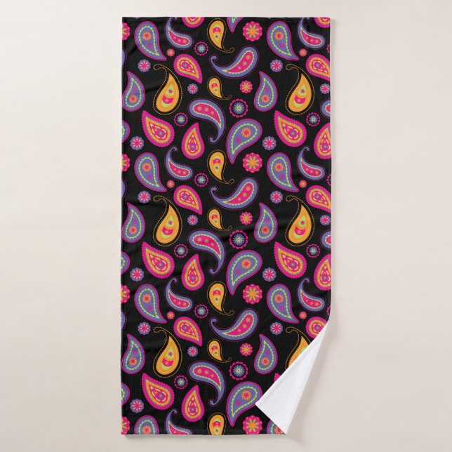 Colourful Paisley Pattern Bath Towel (Bath Towel)
