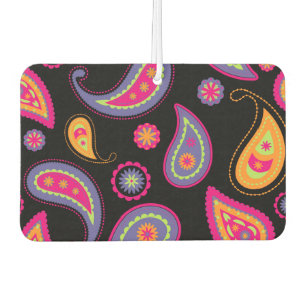 Colourful Paisley Pattern Car Air Freshener