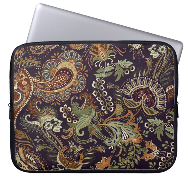 Colourful Paisley pattern. Ethnic vintage wallpape Laptop Sleeve (Front)