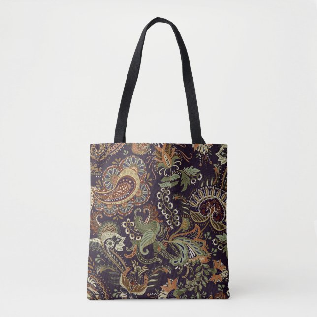 Colourful Paisley pattern. Ethnic vintage wallpape Tote Bag (Front)
