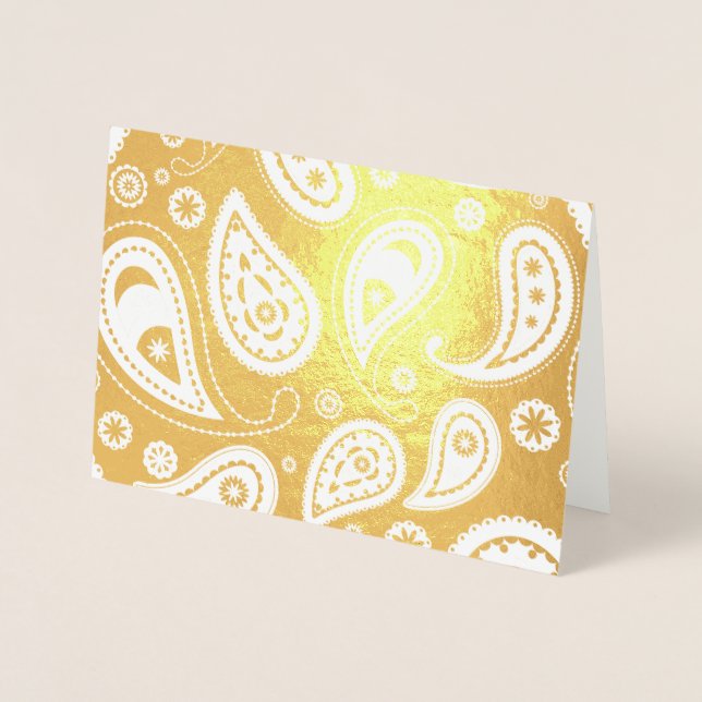 Colourful Paisley Pattern Foil Card (Front)