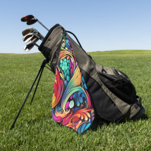 Colourful Paisley Pattern Golf Towel