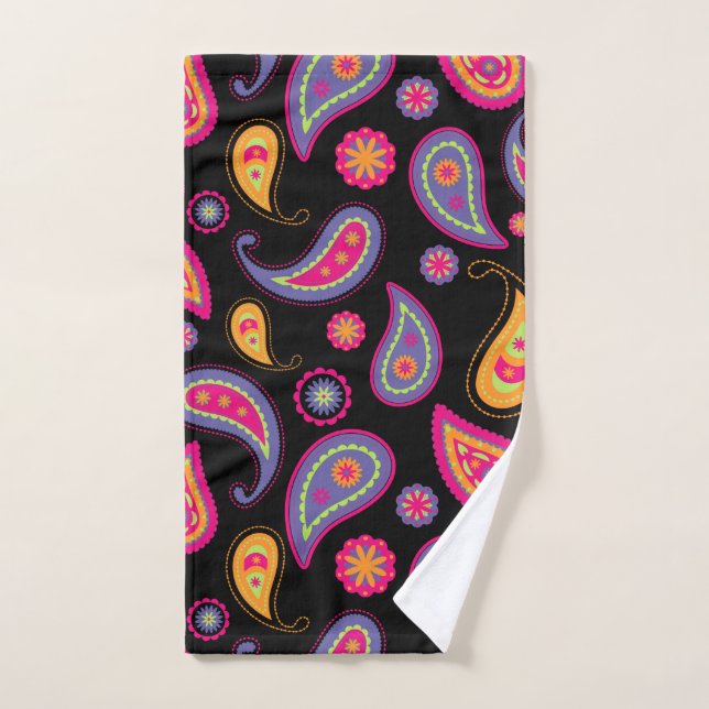 Colourful Paisley Pattern Hand Towel (Hand Towel)