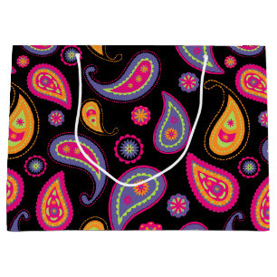 Colourful Paisley Pattern Large Gift Bag