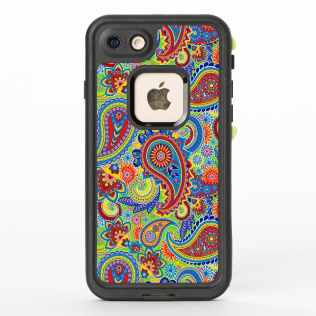 Colourful paisley pattern LifeProof iPhone case (Back)