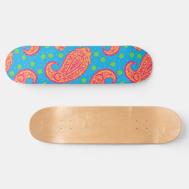 Colourful Paisley Pattern Skateboard (Horz)