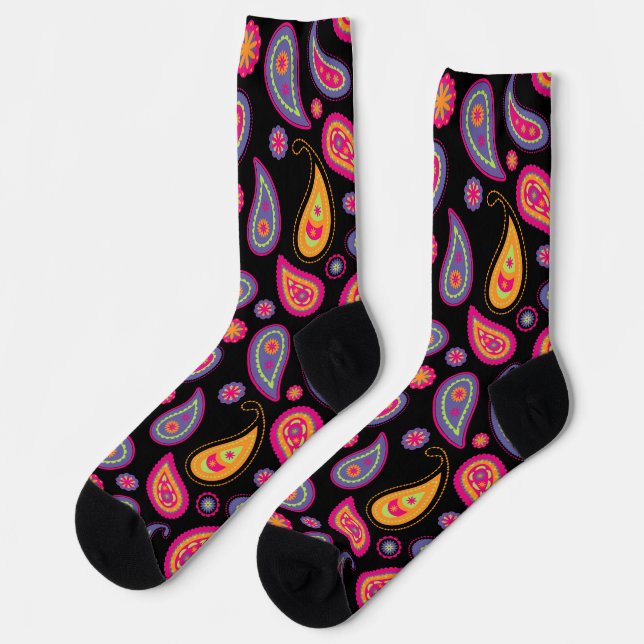 Colourful Paisley Pattern Socks (Left)