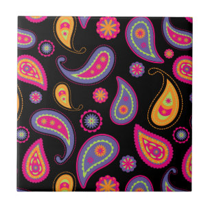Colourful Paisley Pattern Tile