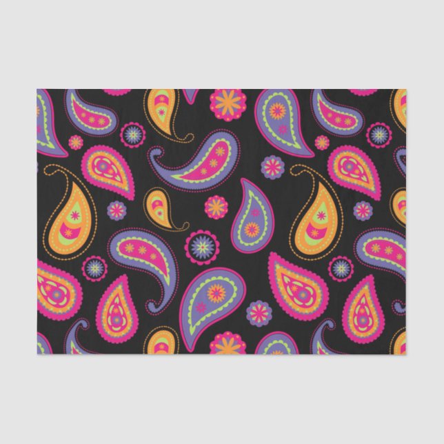 Colourful Paisley Pattern Tissue Paper (Front)