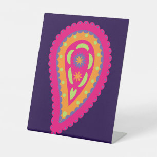 Colourful Paisley Pedestal Sign
