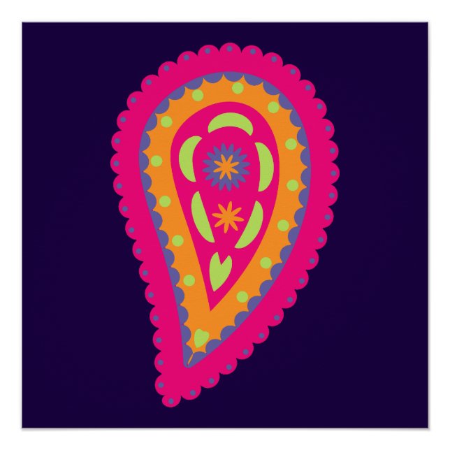 Colourful Paisley Poster (Front)