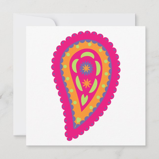 Colourful Paisley Save The Date (Front)
