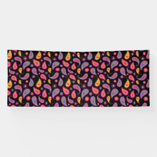 Colourful Paisley seamless Pattern Banner