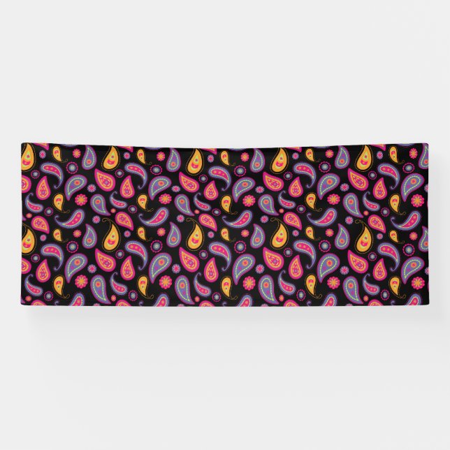 Colourful Paisley seamless Pattern Banner (Horizontal)